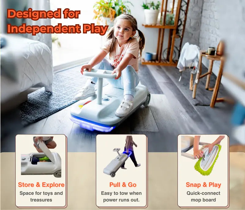 GoRide™ Electric Fun-Riding & Floor-Cleaning Go Kart